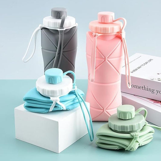 Silicon Foldable Bottle 600ml | Portable Travel Smart Water Bottle |